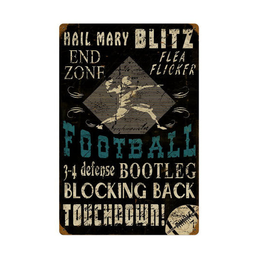 Football Vintage Style Metal Sign 16 x 24