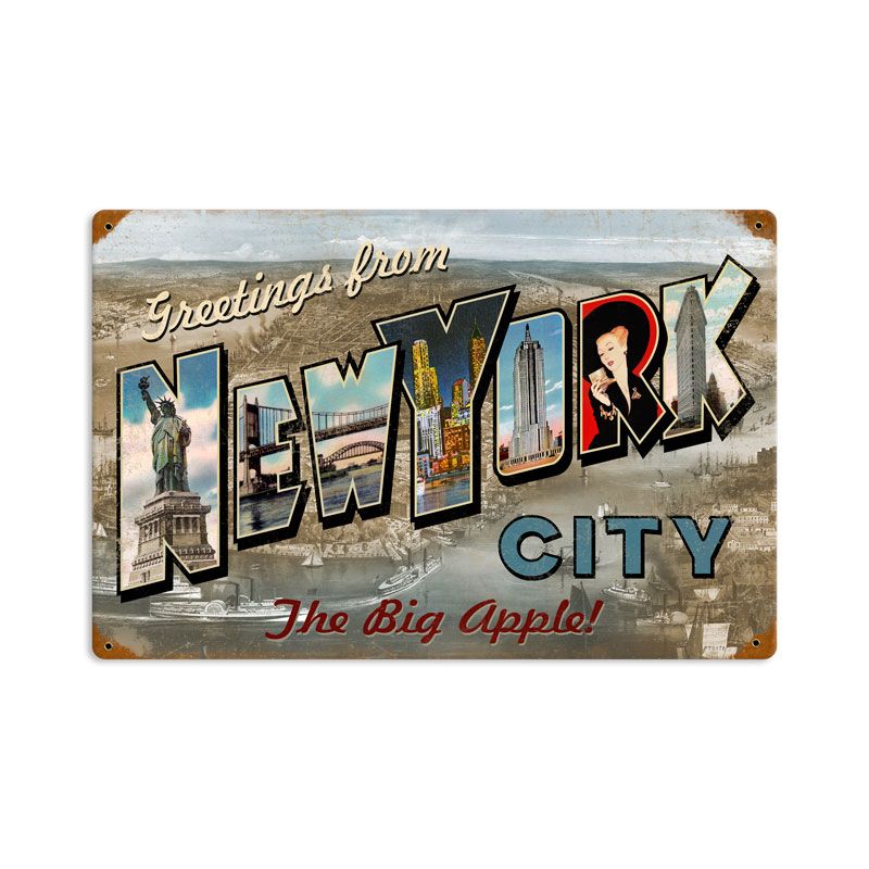 New York Postcard 18 x 12