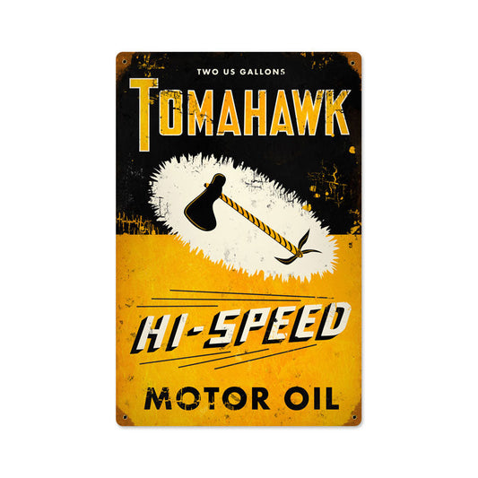 Tomahawk Vintage Style Metal Sign 12 x 18
