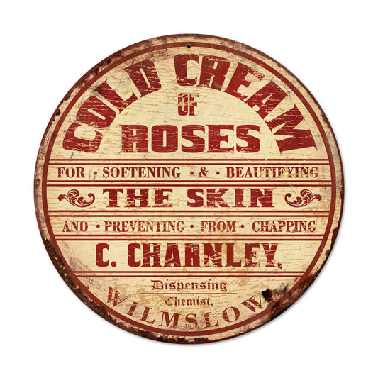 Cold Cream Roses Vintage Style Metal Sign 14 x 14