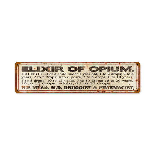 Elixer Of Opium Vintage Style Metal Sign 20 X 5