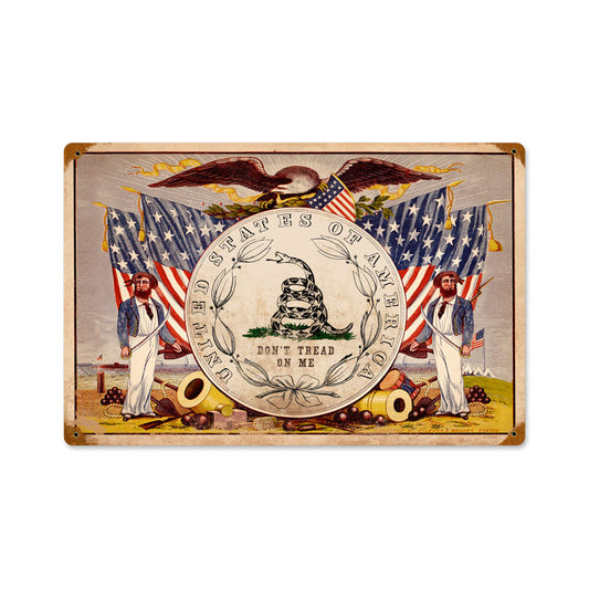 Don'T Tread Flags Vintage Style Metal Sign 18 x 12