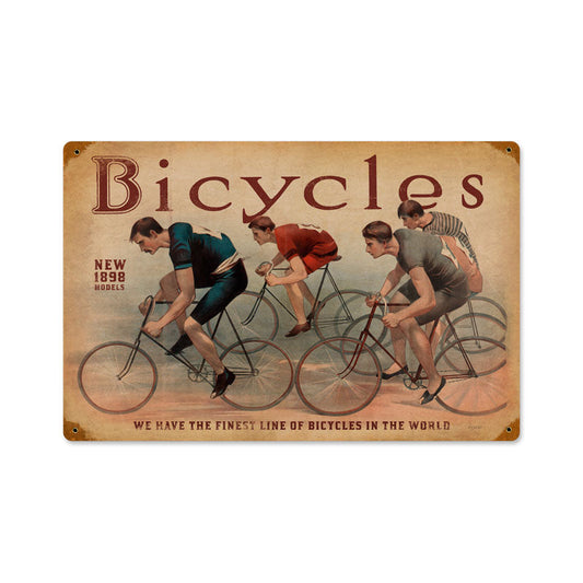 Bicycles Vintage Style Metal Sign 18 x 12
