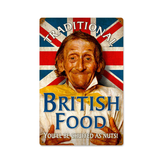 British Food Vintage Style Metal Sign 12 x 18