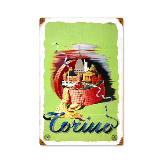 Torino Vintage Style Metal Sign 12 x 18