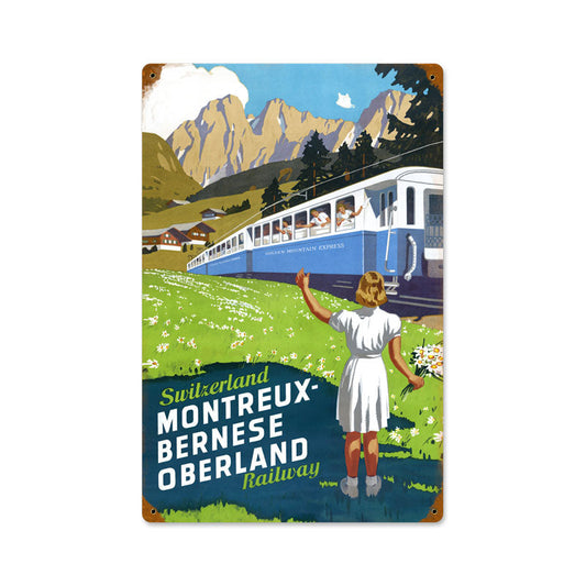 Switzerland Railway Vintage Style Metal Sign 12 x 18