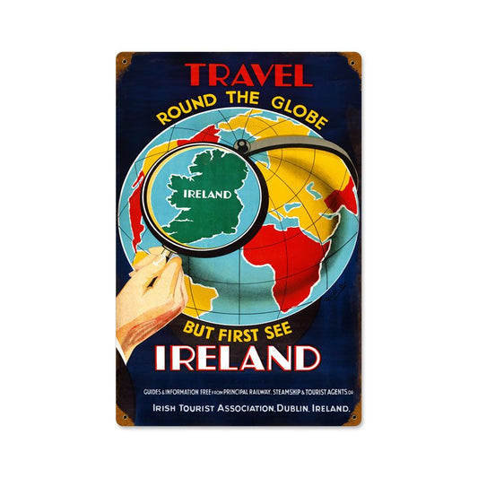 Travel Ireland Vintage Style Metal Sign 12 x 18