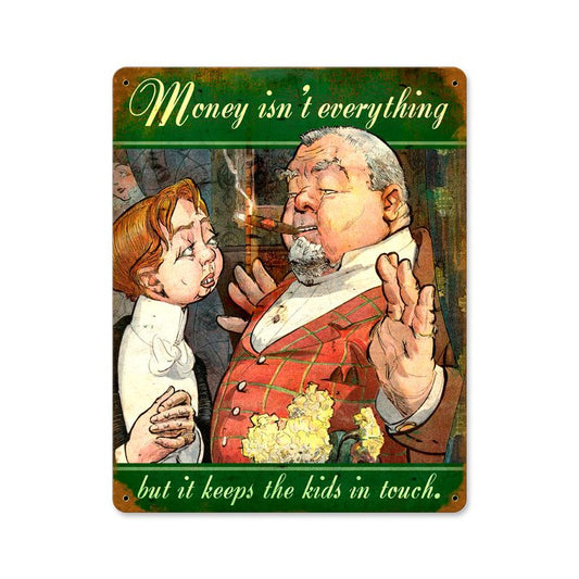 Money Keeps The Kids Vintage Style Metal Sign 12 x 18