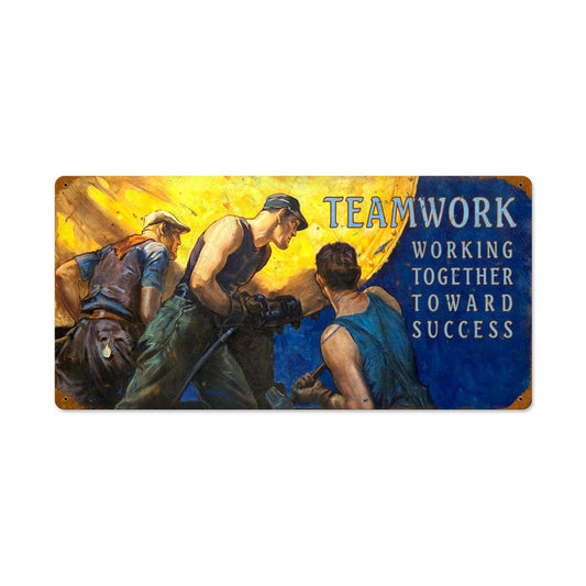 Working To Success Vintage Style Metal Sign 24 x 12