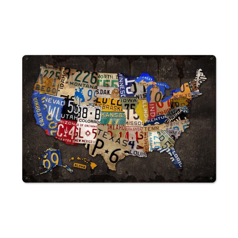 License Plate Usa Board 24 x 16