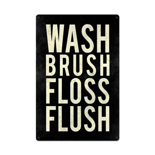 Wash Powder Room Vintage Style Metal Sign 16 x 24