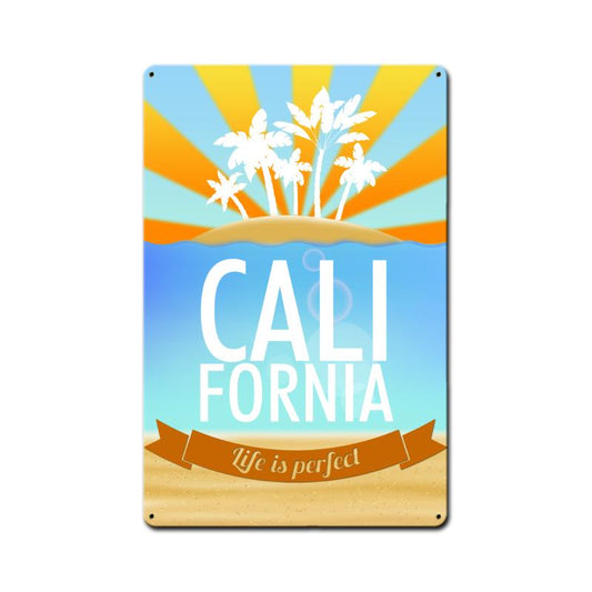 California Life Is Perfect Vintage Style Metal Sign 12 x 18