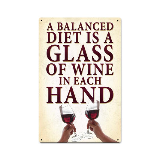 A Balanced Diet Vintage Style Metal Sign 12 x 18