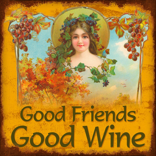 Good Friends Vintage Style Metal Sign 12 x 12