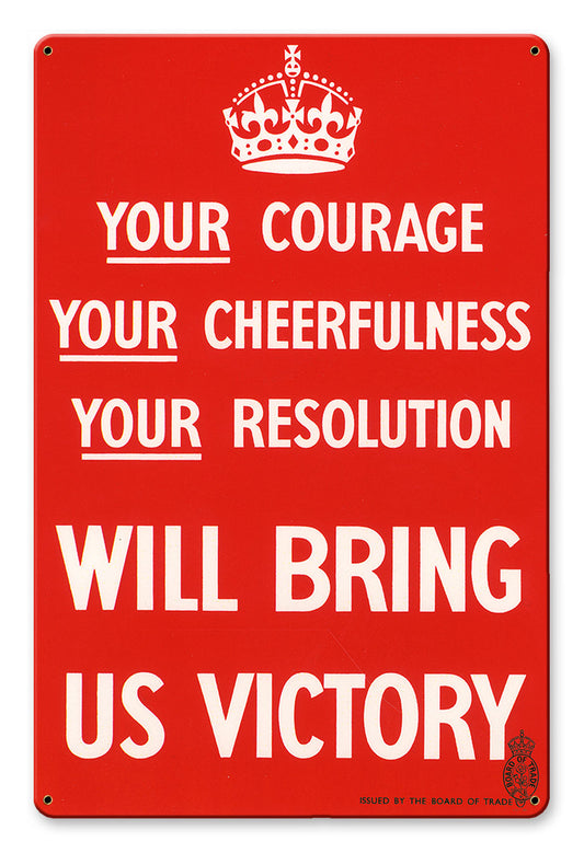 Will Bring Us Victory Vintage Style Metal Sign 12 x 18