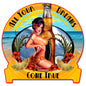 Beer Bottle Lime Girl Half Moon 12 x 15