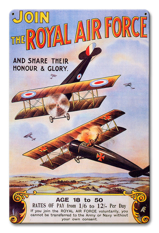 The Royal Air Force Vintage Style Metal Sign 12 x 18