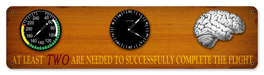 Altitude, Airspeed, And Brains Vintage Style Metal Sign 20 x 5