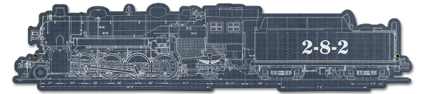 Train Blue Print 2-8-2 32 x 7