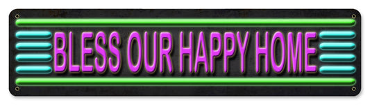Bless Our Home Vintage Style Metal Sign 20 X 5