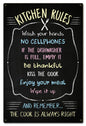 Kitchen Rules Chalk Drawing 16 x 24