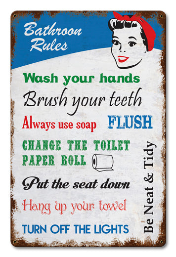 Bathroom Rules 12 x 18