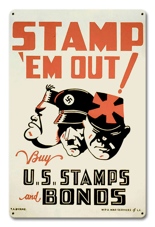 Stamp 'Em Out Vintage Style Metal Sign 18 x 12