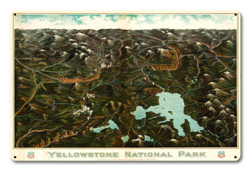 Yellowstone National Park Vintage Style Metal Sign 18 x 12