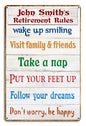 Retirement Rules Personalized 12 x 18