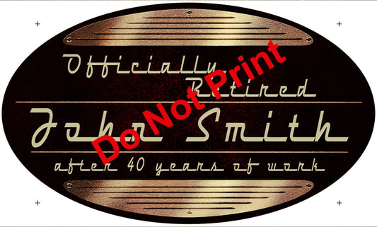 Officially Retired Retro Personalized 24 x 14
