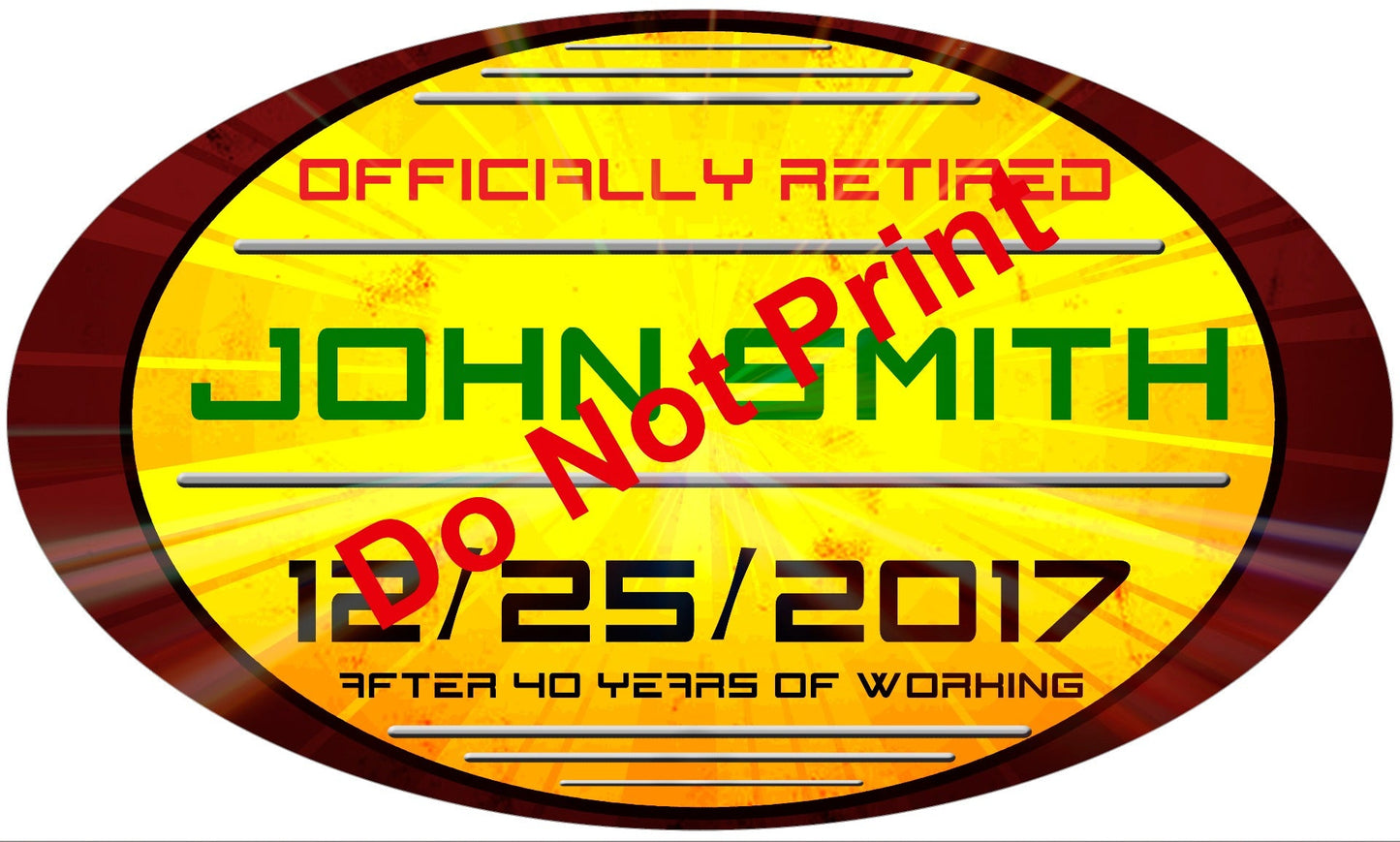 Officially Retired 50S Style Personalized 24 x 14