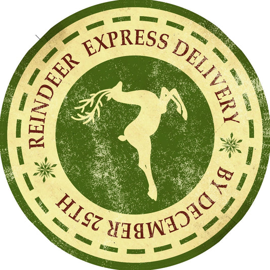 Reindeer Express Delivery` 14 x 14