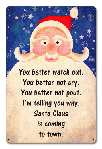 Santa Is Coming To Town 12 x 18