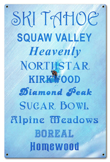 Ski Tahoe Resorts 16 x 24