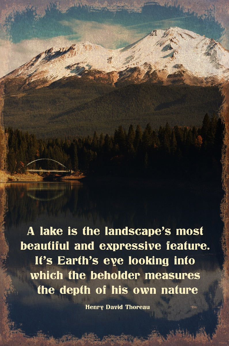 Lake Shasta Thoreau Quote 16 x 24