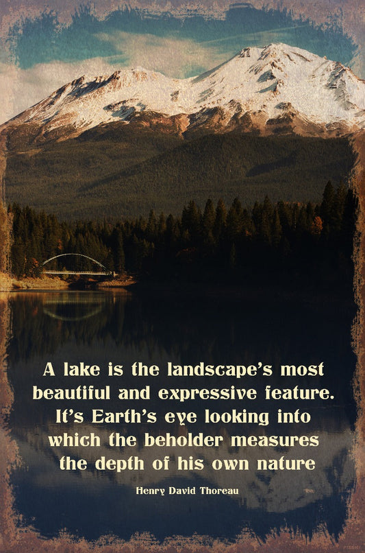 Lake Shasta Thoreau Quote 12 x 18