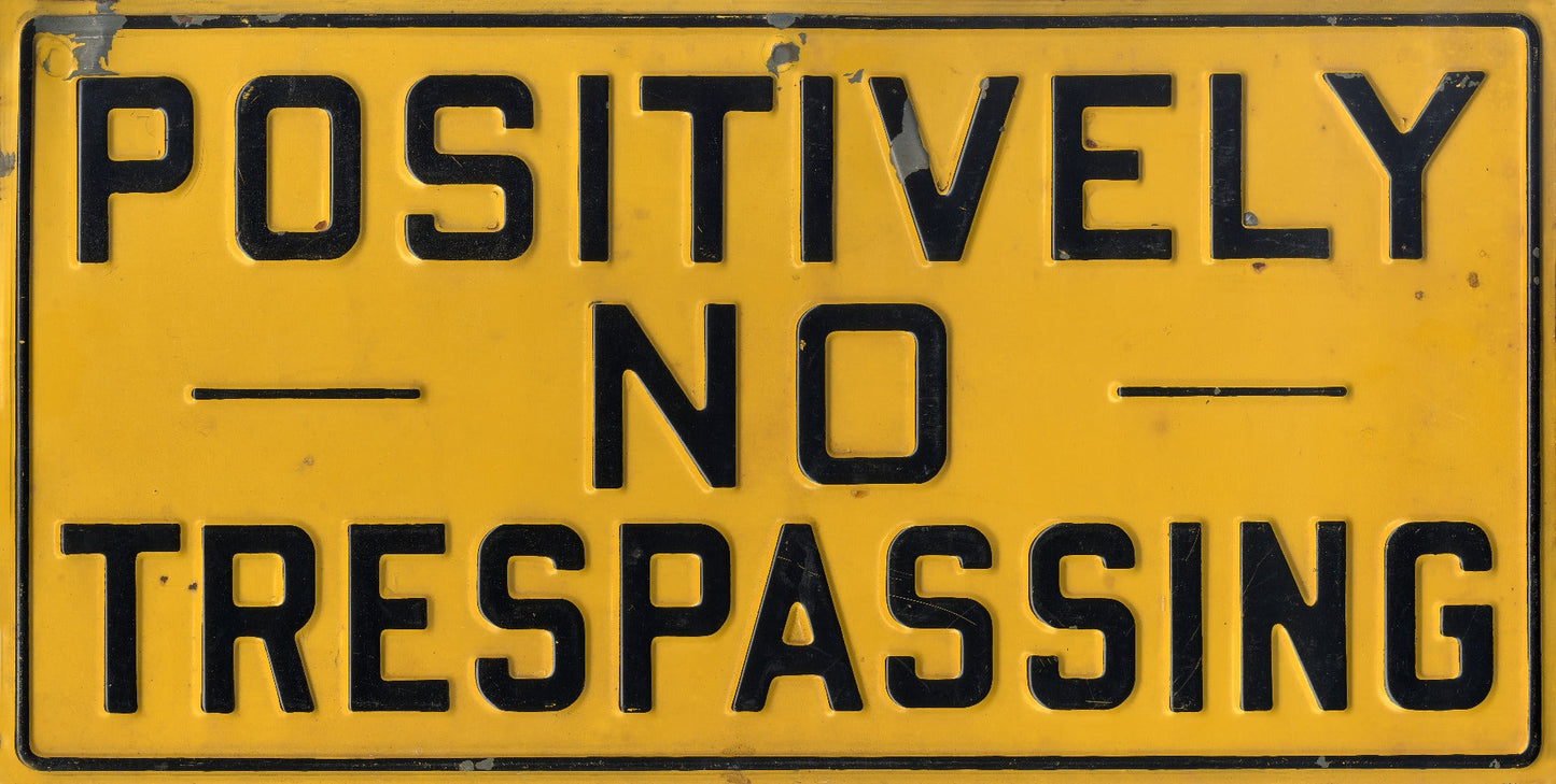 Positively No Tresspassing 24 X 12