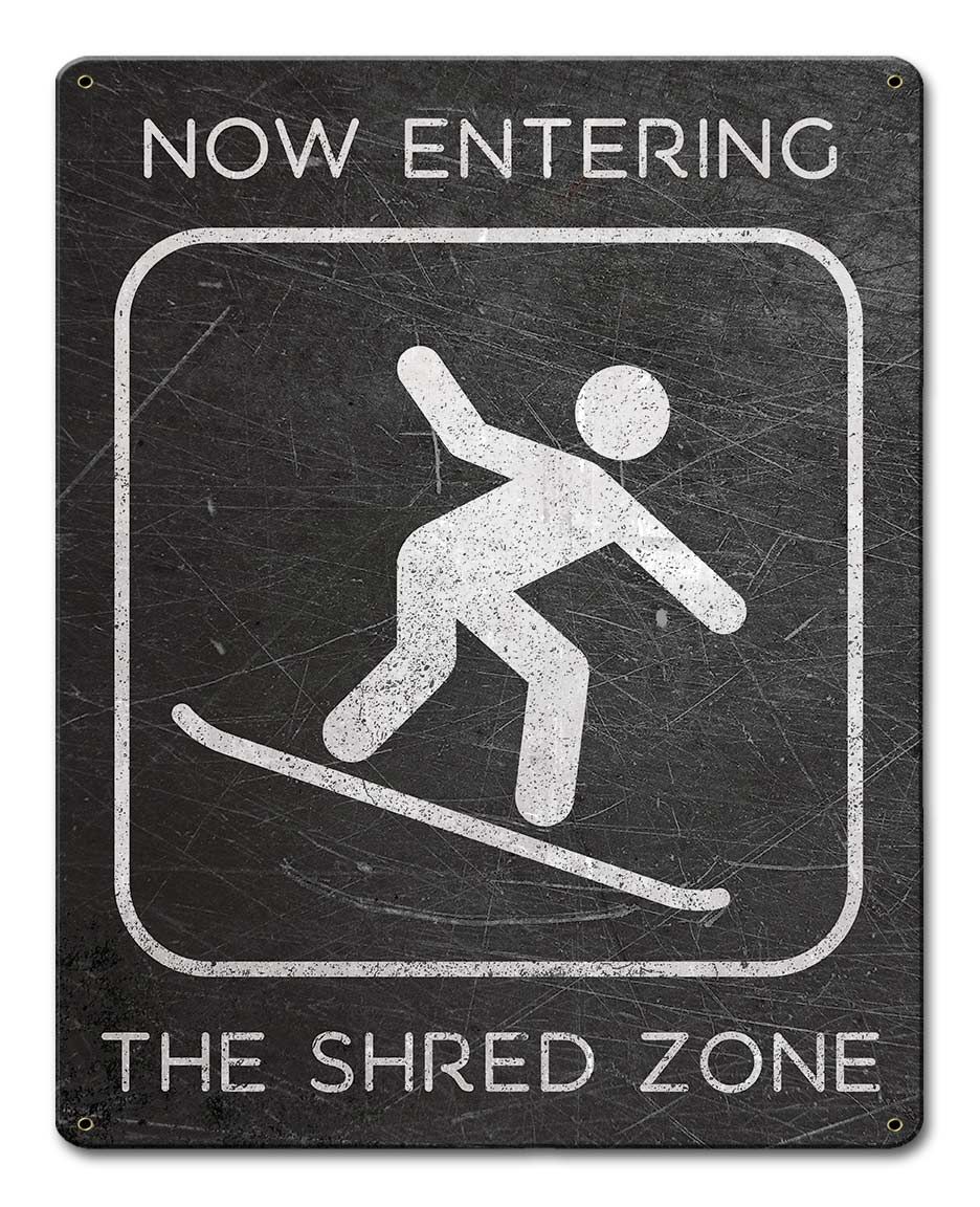 Shred Zone Snowboard Distressed 12 x 15