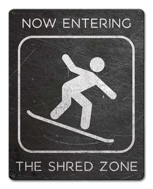 Shred Zone Snowboard Distressed 12 x 15