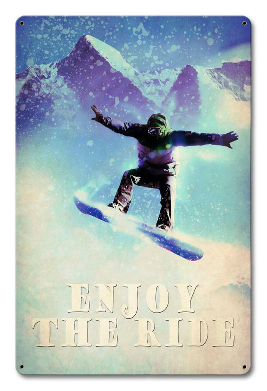 Snowboarder Enjoy The Ride 12 x 18