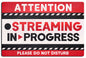 Streaming In Progress Red 24 x 16
