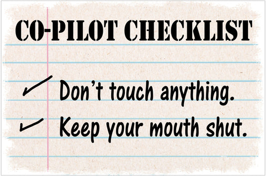 Airplane Checklist 18 x 12