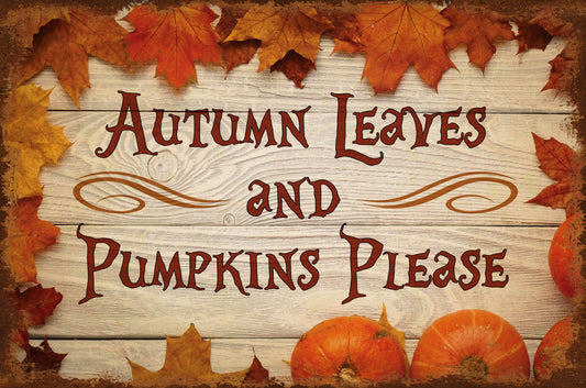 Autumn Leaves And Pumpkins 18 x 12