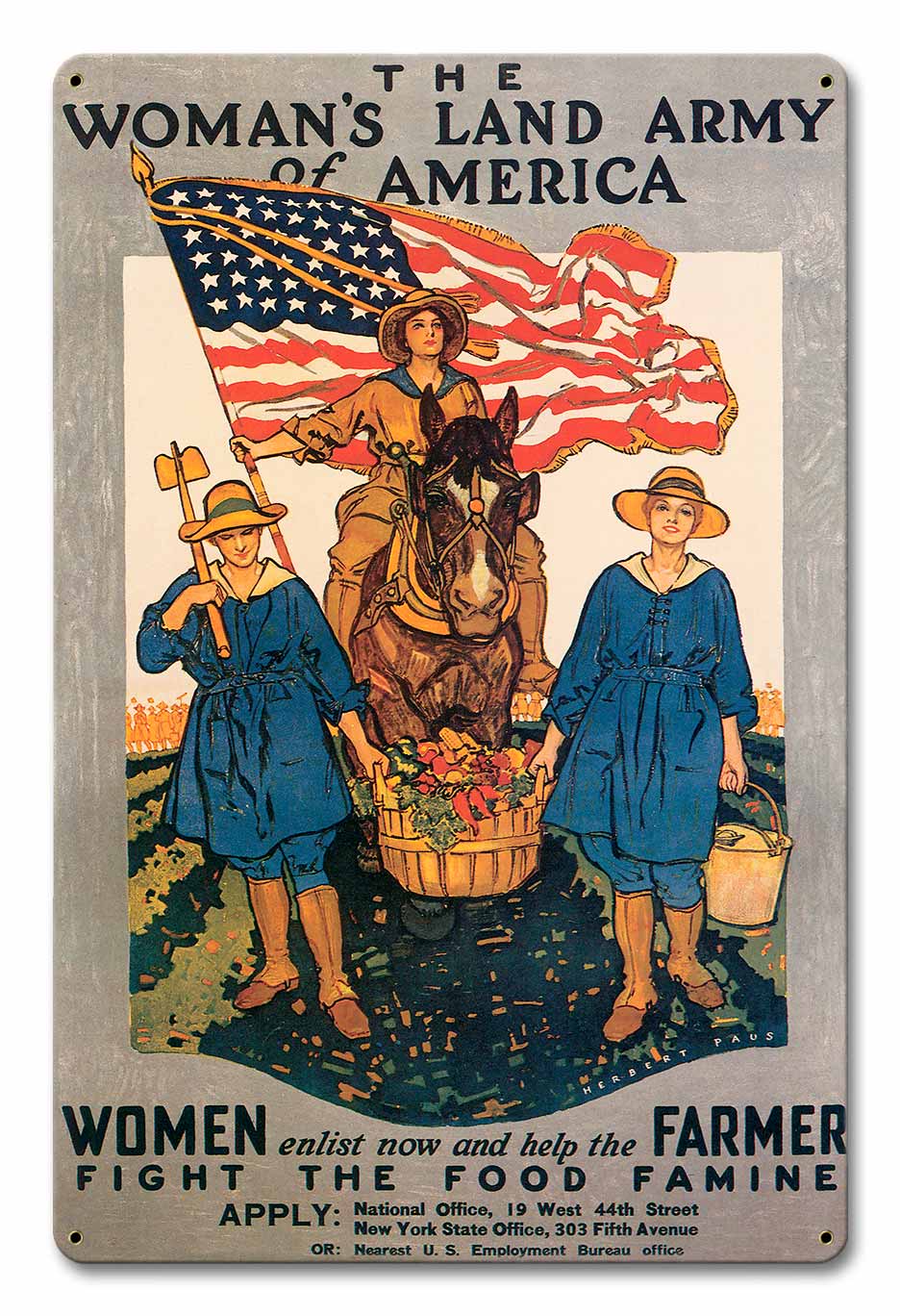 Land Army America 12 x 18