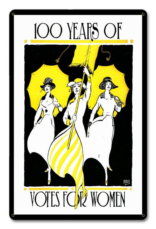 100 Years Votes Women Suffrage 12 x 18