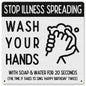 Stop Illness Wash Hands 12 x 12