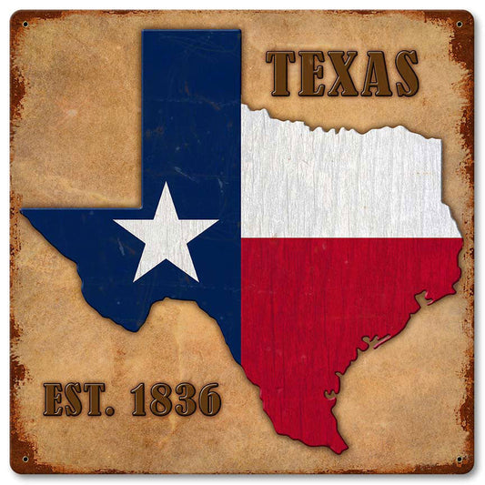 Texas Est. 1836 12 x 12