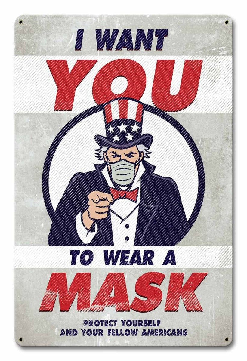 Uncle Sam Wear Mask 12 x 18