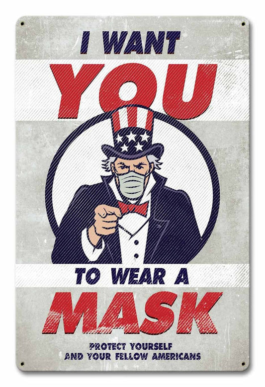Uncle Sam Wear Mask 12 x 18