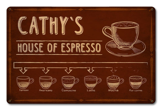 House Of Espresso Personalized 18 x 12